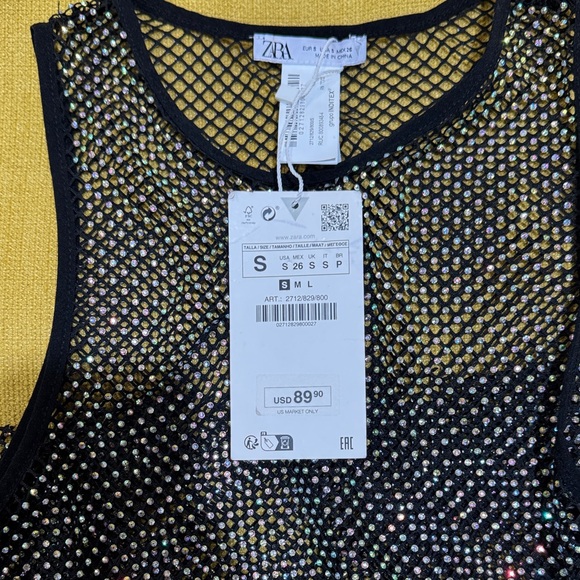 Zara Elegant Black and Silver Maxi Dress - Picture 2 of 4